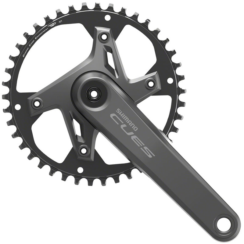 Shimano CUES FC-U6000-1 Crankset – 175mm 9/10/11-Speed 42t Asymmetric 110 BCD Hollowtech II BLK