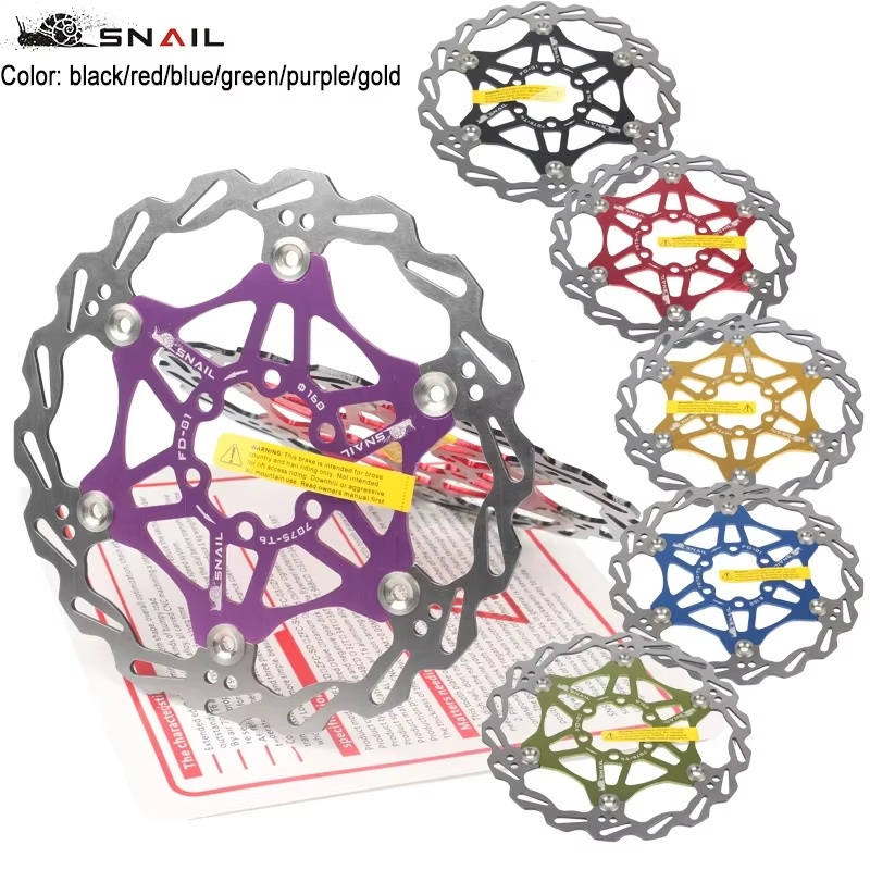 Snail Bicycle Disc Brake Pads 160 180 203 mm Aluminum Alloy 6 Nail Rotor MTB Road Bike Floating Discs Part Accessories Goodtaste
