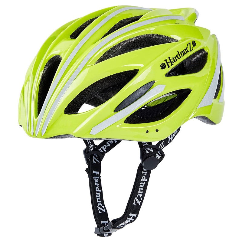 Road Bike Helmet – Hi Vis, Yellow | HN106 One Size 54cm – 62cm | Adults & Kids | Sportive, Racing, Training & Casual Bicycle Riders | Lightweight  Reflective Panels | EU & UKCA Certified