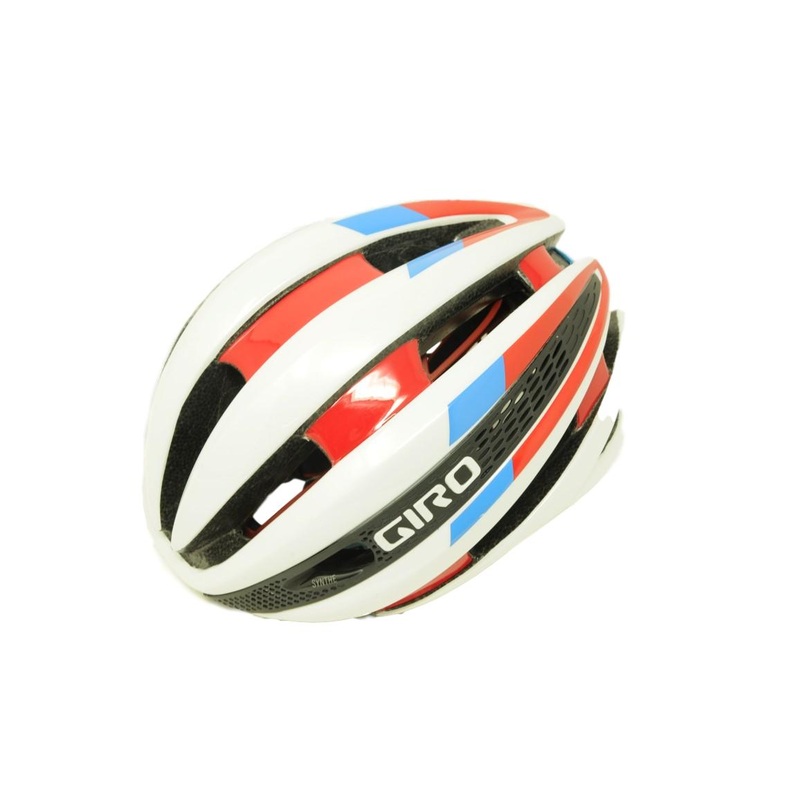 Giro Synthe Road Cycling Helmet – White, Red and Blue  Small (51  55cm)