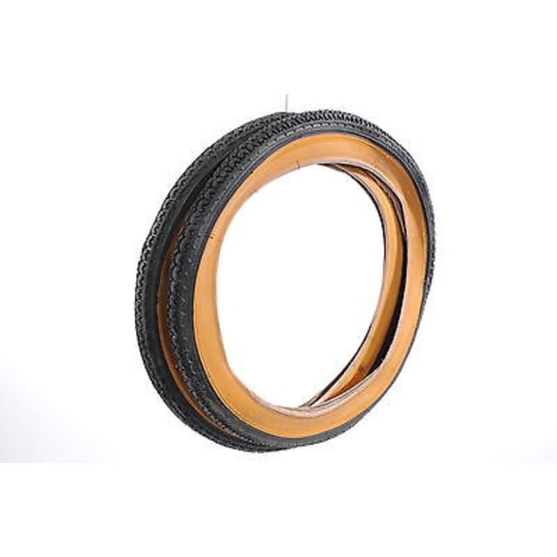 PAIR 16 x 1.75 (47305) TYRES VINTAGE STYLE BLACK AMBERWALL ROAD TREAD FOLDING