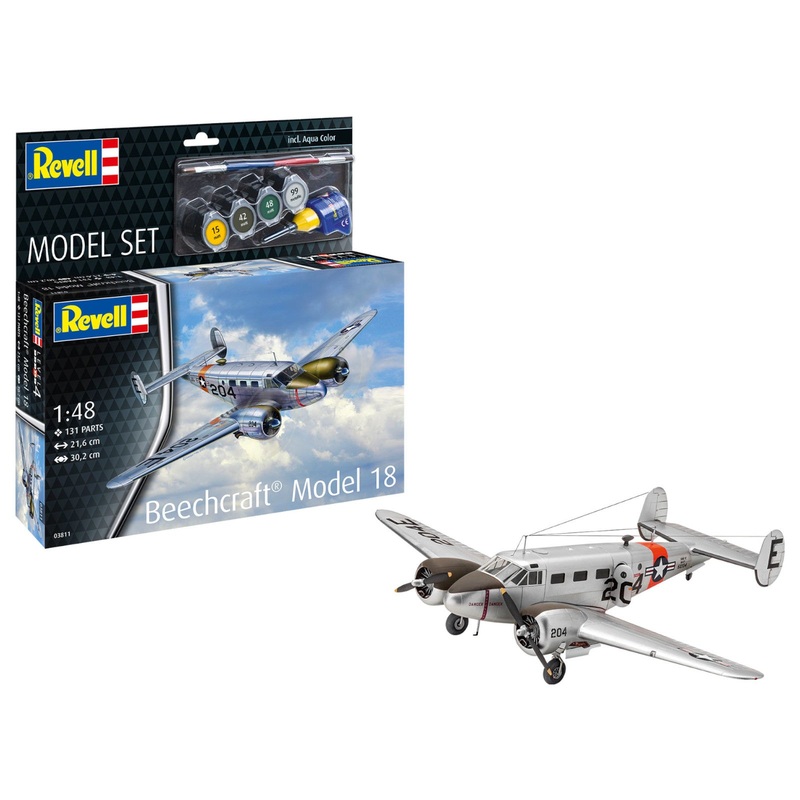 Revell Model Set Beechcraft Model 18 Plane Model Kit Twin Beech 63811