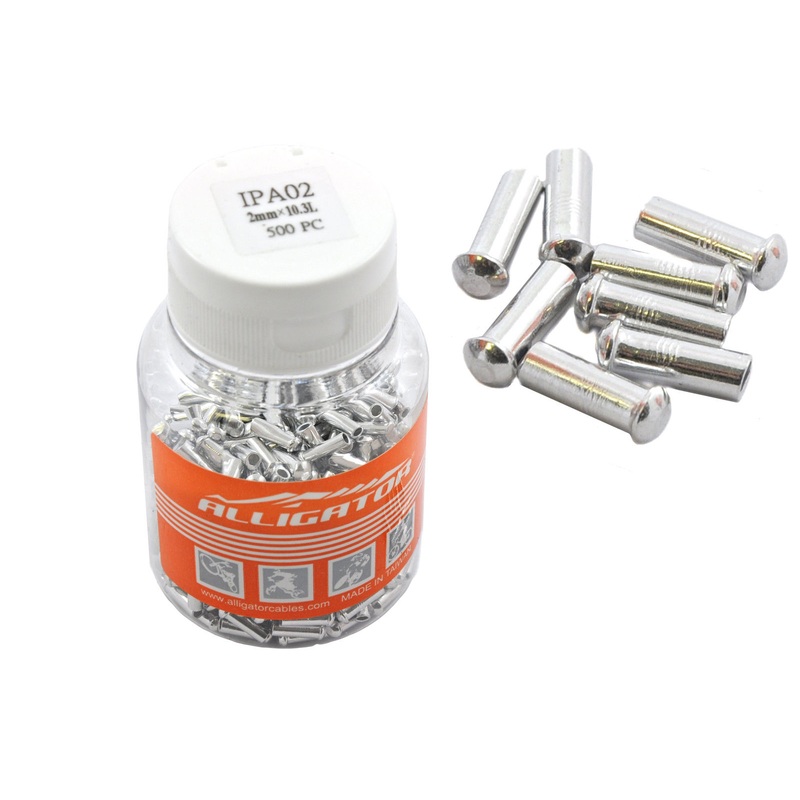 500 BIKE BRAKE-GEAR INNER WIRE CABLE TIDIES CRIMP TYPE ALLOY TIDY 2mm MECHANICS