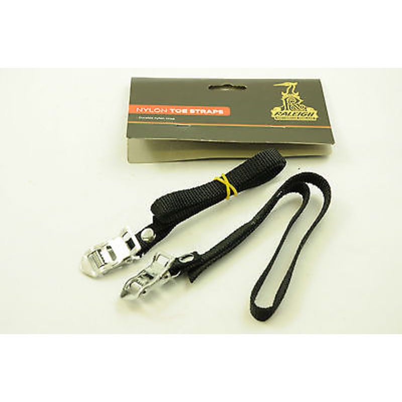 RALEIGH TOE STRAPS DURABLE NYLON WELLGO CYCLE PEDAL BIKE TOE-STRAPS BLK ATC130