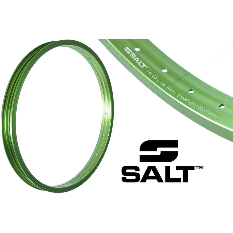 SALT AM HI-Q LITE ALLOY 20 BIKE BMX RIM 36 SPOKE STRAIGHT GREEN SWPS SET