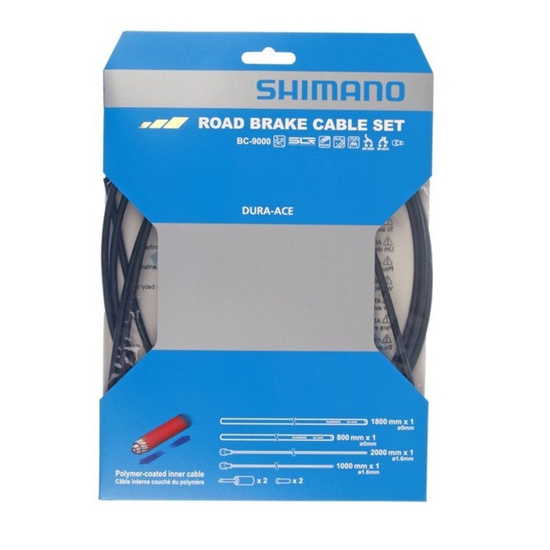 Shimano Dura-Ace 9000 Road with Polymer Coated Inners Grey Bike Brake Inner & Outer Cable Set