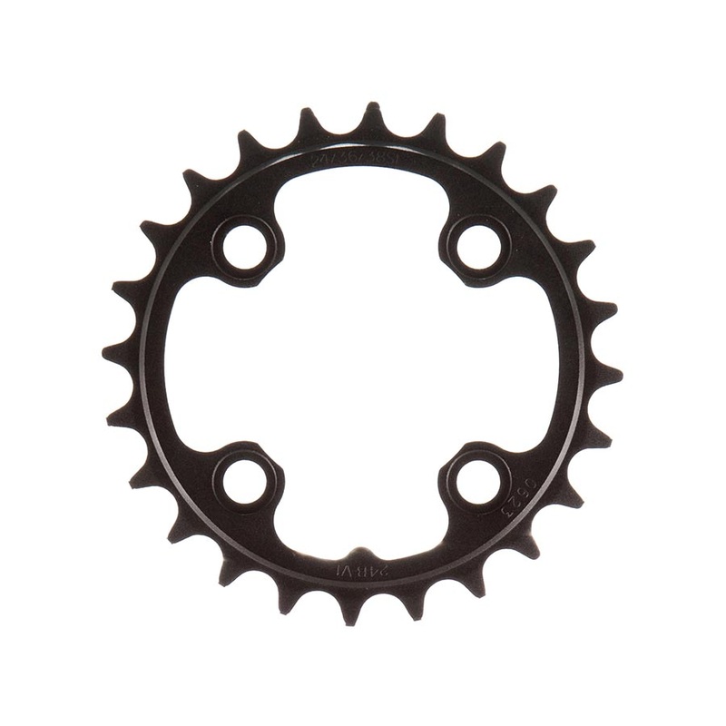 TruVativ/SRAM 24T x 64mm 9 Speed/ 2×10 Chainring Black Alloy