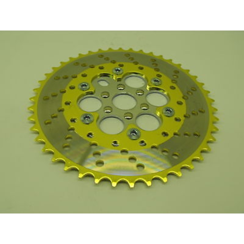OLD SCHOOL BMX 44 TEETH CHAINRING VERY SPECIAL UNIQUE GOLD 80’S MADE