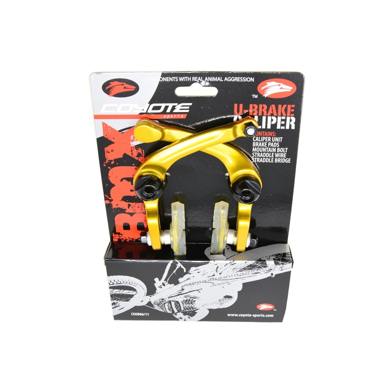 BMX Freestyler Bike Gold Alloy Rear U Brake Caliper Arm Set With Clear Pads UA890