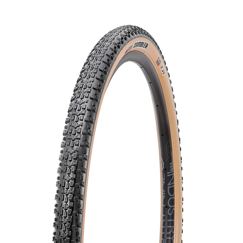 Maxxis Rambler Tire – 700 x 50 Tubeless Folding Black/Tan Dual EXO