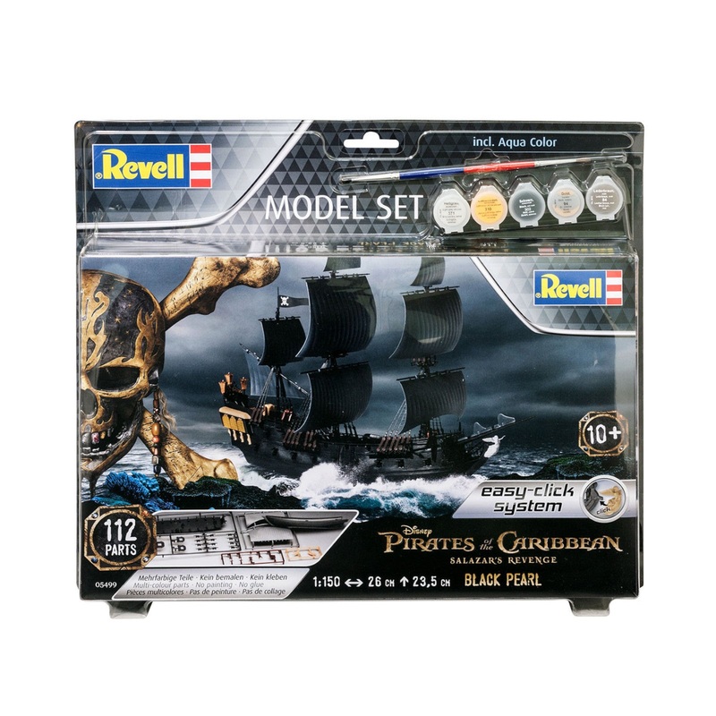 Revell Pirates of the Caribbean Black Pearl Ship 1:150 Warship Model Kit Easy-Click 65499