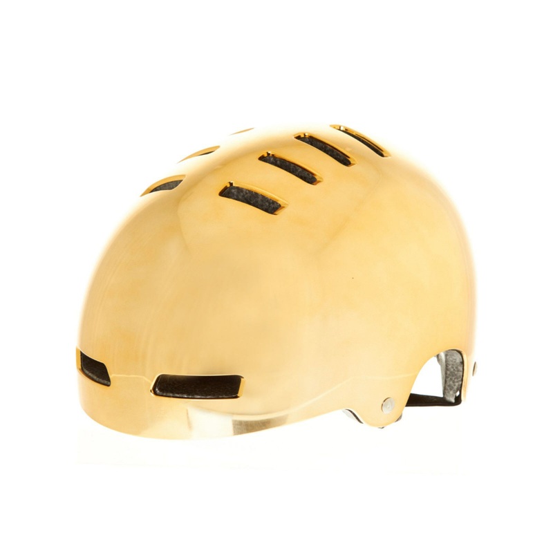 LAZER STREET DLX SERIES CHROME GOLD SKATE OR BMX BIKE CRASH HELMET 52-54cm