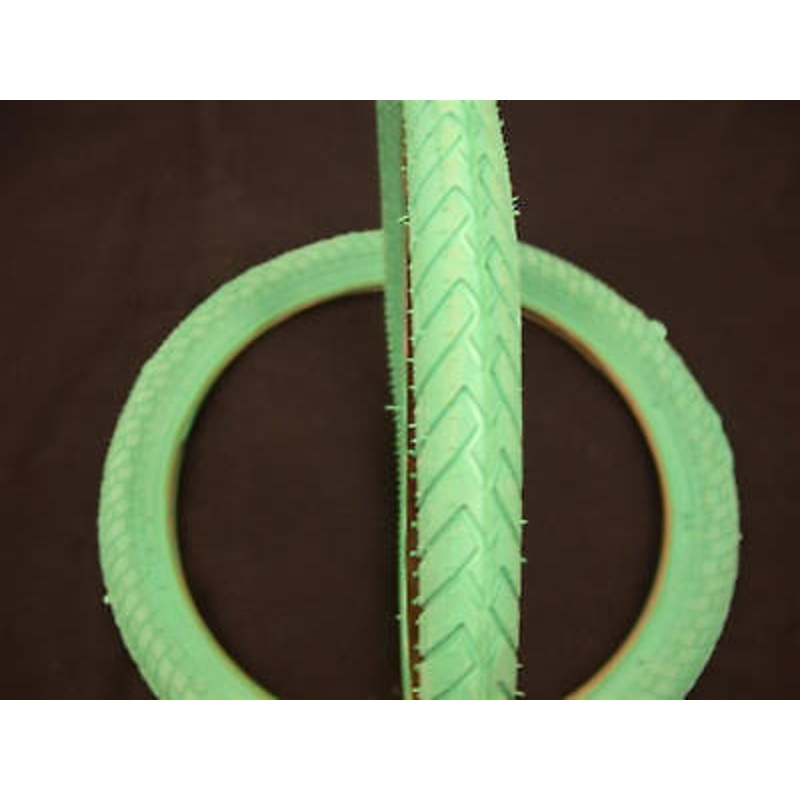 PAIR 20 x 1.95 GREEN TYRES FOR OLD SCHOOL BMX,MODERN BMX, FOLDER ,KIDS MTB BIKE