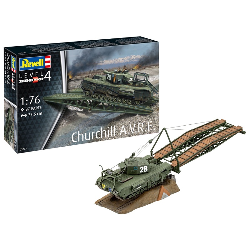 Revell Churchill A.V.R.E. Heavy Machinery Model Kit WW2 Engineer Tank 03297