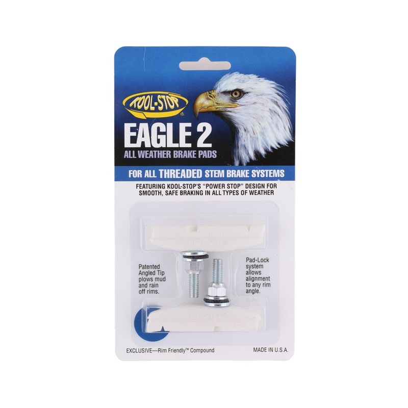 Kool Stop Eagle 2 Brake Pads (White) (1 Pair) (Threaded Post)