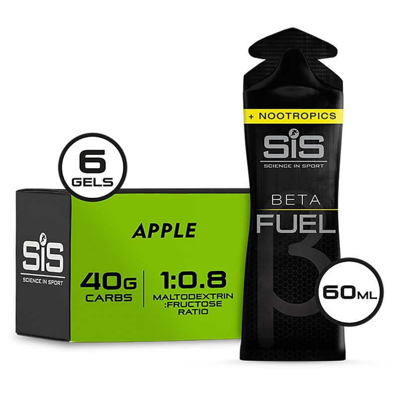 SIS BETA Fuel Gel Plus Nootropics 6 Pack 60ml Sports Energy Gel Box of 6