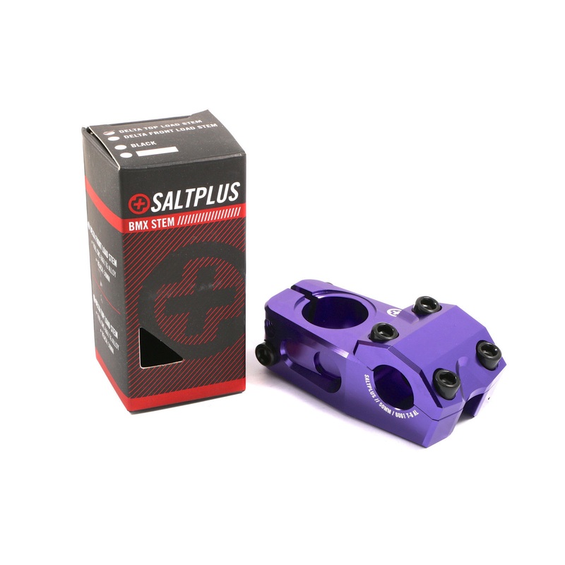 SALTPLUS DELTA TOPLOADER BMX HANDLEBAR STEM PURPLE 50mm REACH 28.6mm
