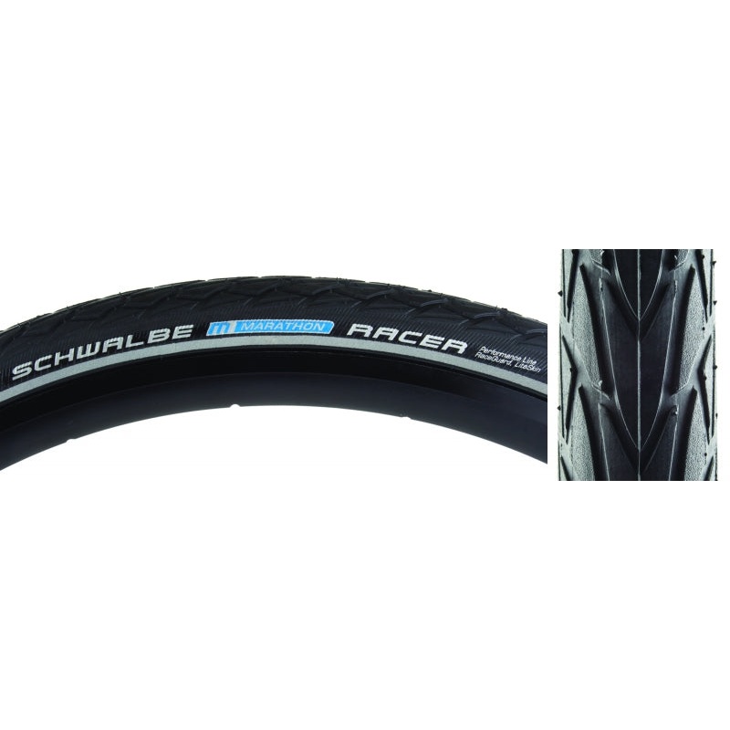 Schwalbe Marathon Racer Tire 20”x1.50 Wire Clincher RoadStar RaceGuard 67TPI Black