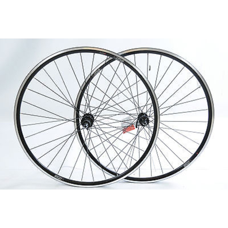 PAIR 700c 622×14 ROAD BIKE RACE WHEELS SHIMANO 8-9 CASSETTE DEEP SECTION RIM BLK