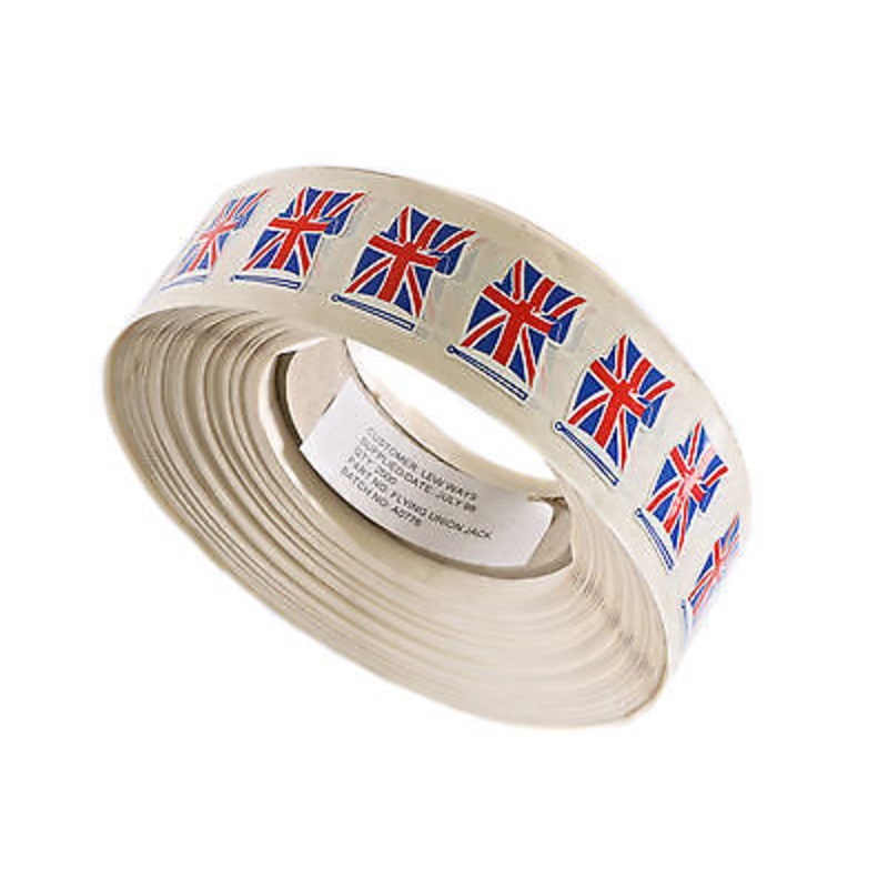 ROLL OF 2,000 UNION JACK FLAG DECAL STICKERS 30mm x 20mm BRITISH FLAG