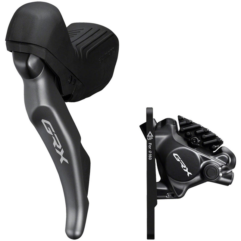 Shimano GRX ST-RX820 Shift/Brake Lever BR-RX820 Hydraulic Disc Brake Caliper – Left/Front 2x Flat Mount Caliper BLK