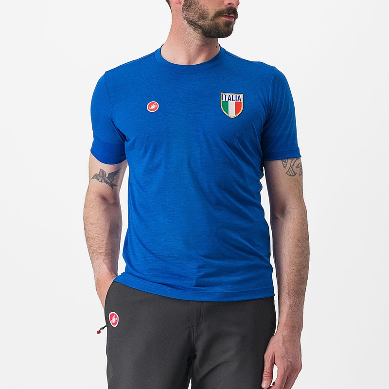 T-Shirt Castelli Italia Merino – Blu