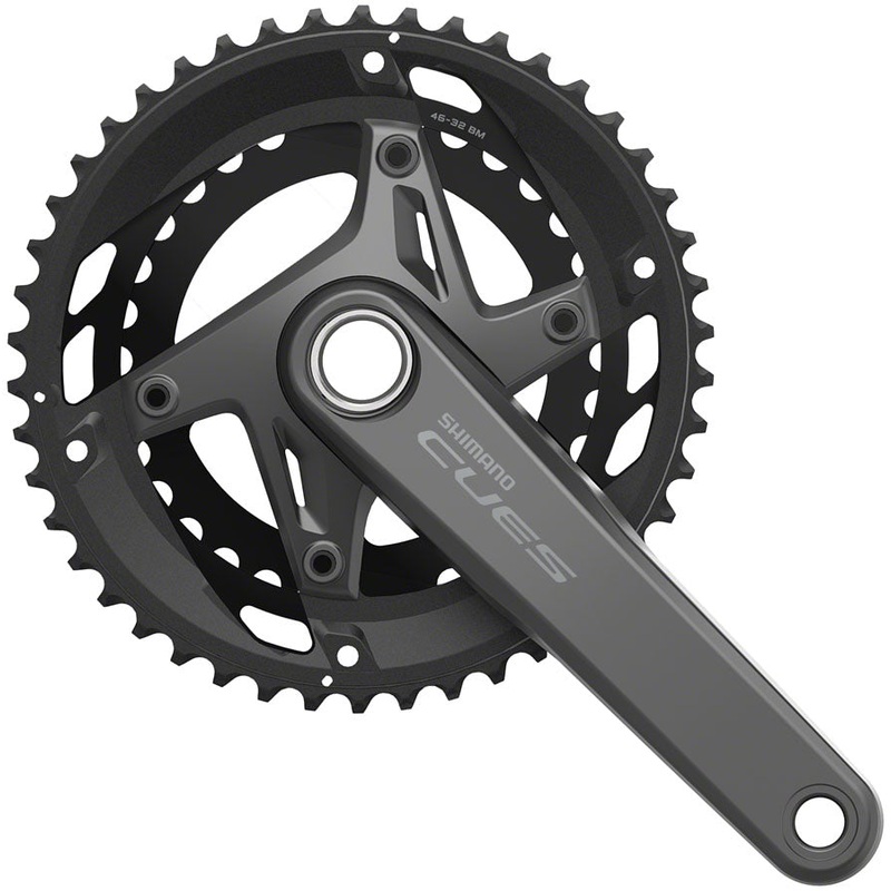 Shimano CUES FC-U6010-2 Crankset – 175mm 11-Speed 46/32t Asymmetric 110 BCD Hollowtech II BLK