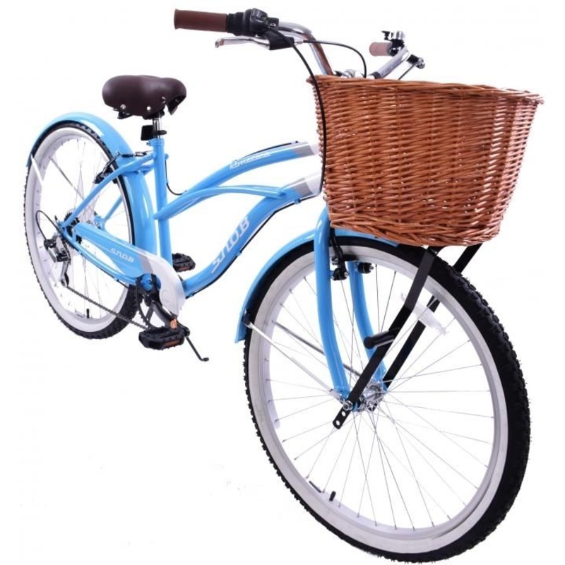 LADIES BICYCLE USA 16 BEACH CRUISER CLASSIC CALIFORNIA STYLE & BASKET BLUE