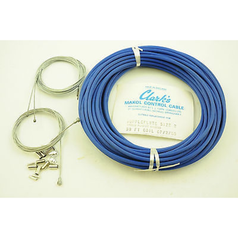RARE 50- 60s RACING BIKE BLUE RIBBED RACER BIKE CABLE SET TAILOR MADE TO ORDER