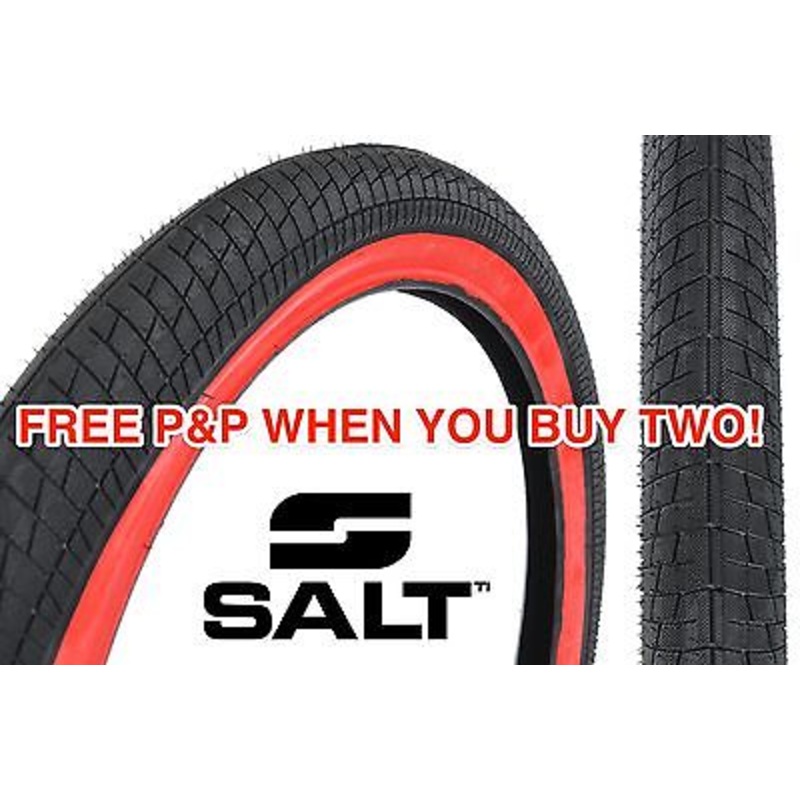 A SALT PITCH FLOW 20 x 2.25 TYRE BMX SNAKE BELLY STREET RED WALL HUGE SAVING