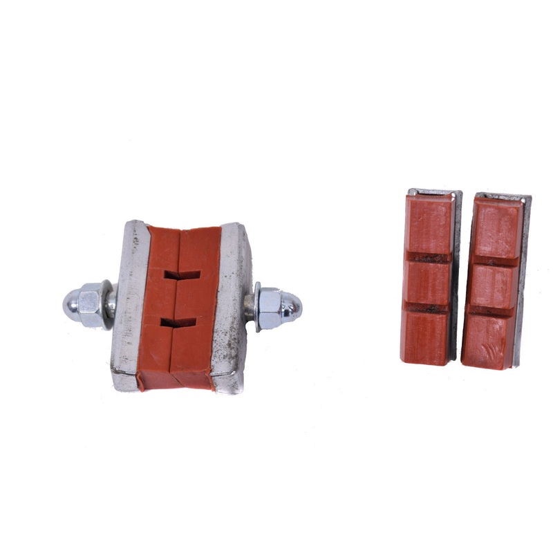 SET OF 4 DIA COMPE STYLE BRICK RED (BROWN) BMX BRAKE PADS BRAKE BLOCKS 80s MADE