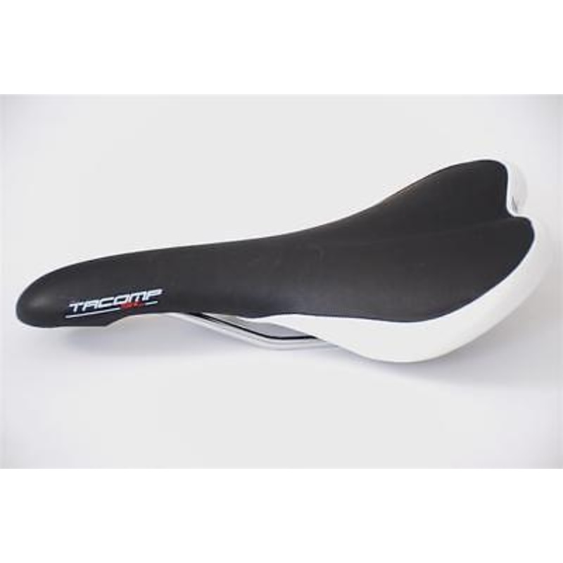 MTB OR ROAD BIKE SEAT-SADDLE TACOMA SL IN BLACK-WHITE VINYL SADDLE 275mmx135mm