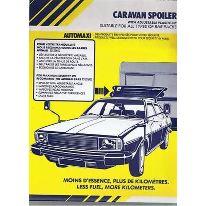 CARAVAN-TRAILER SPOILER FITS MOST TYPES OF CAR RACKS IMPERFECT FITTINGS MISSING