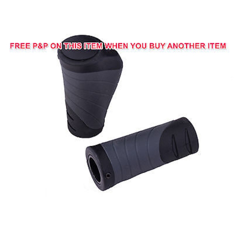 GIANT 92mm TWIST SHIFTER HANDLEBAR GRIPS ERGONOMIC LOCK-ON GREY & BLACK