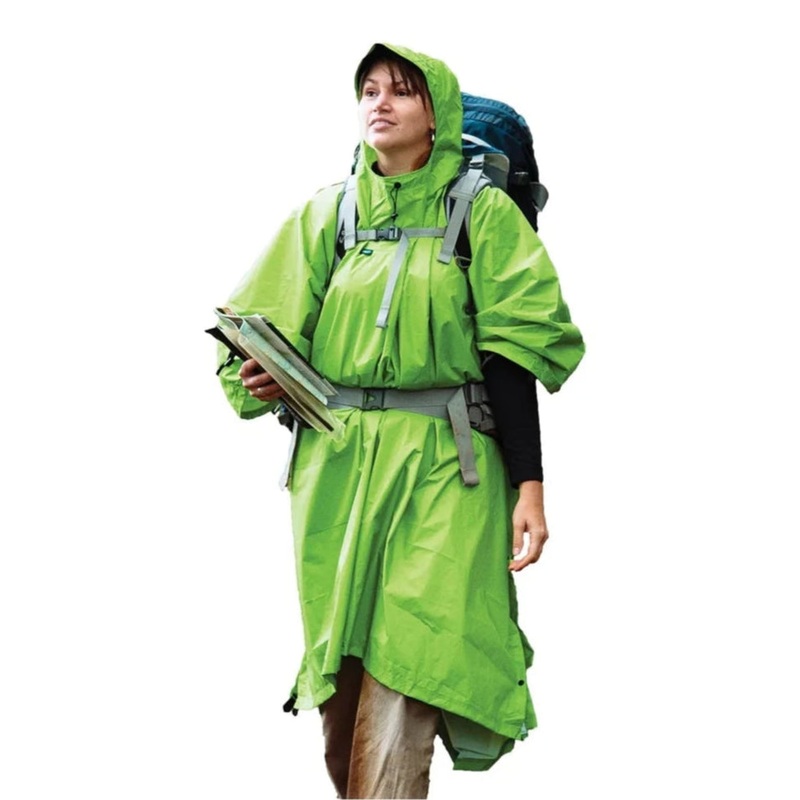 Nylon Tarp Poncho|Apple Green|Blue