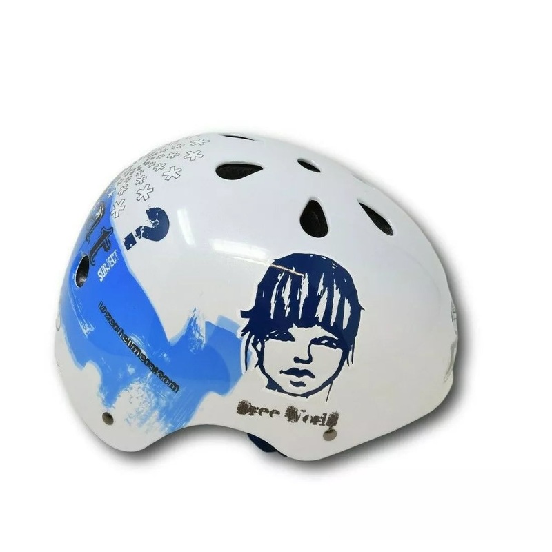 Lazer Trashy Skate BMX Bike Crash Helmet 50-54cm Or 58-62cm Blue / White