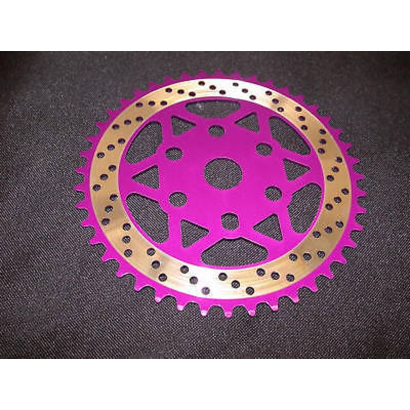 OLD SCHOOL BMX 44 TEETH LIGHTWEIGHT ALLOY CHAINRING EXCLUSIVE DESIGN PURPLE TORQ