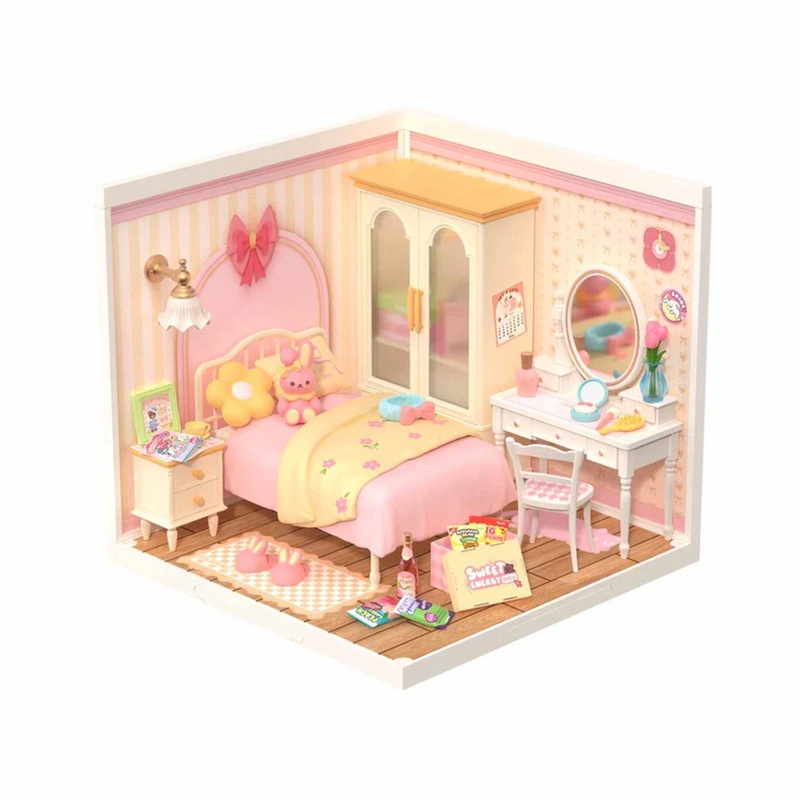 Rolife Lovely Pink Bedroom Super Creator DIY Miniature House DW016 3D Puzzle