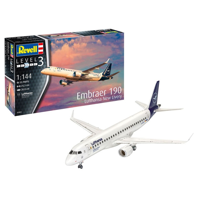 Revell Embraer 190 Lufthansa New Livery 1:144 Plane Model Kit