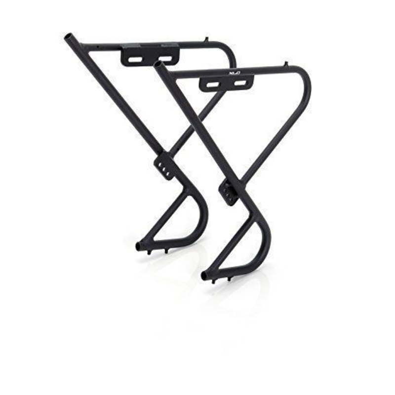 LOW RIDER FRONT PANNIER BAG RACK BLACK ALLOY BIKE FRONT FORK FITTING LUGGAGE