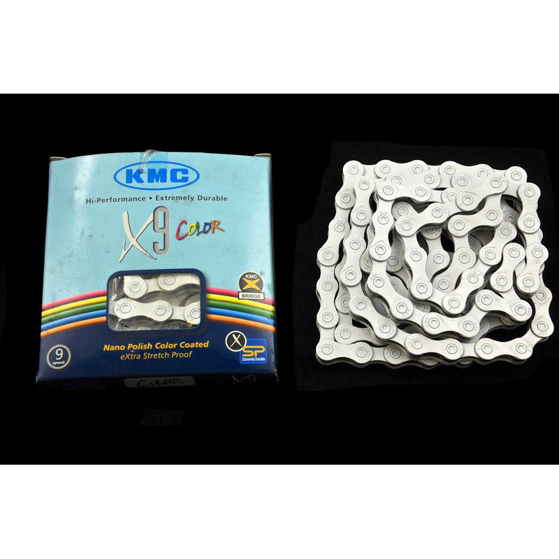 KMC 9 SPEED COLOR HIGH PERFORMANCE CAMPAGNOLO,SHIMANO CHAIN 11-1281-2WHITE