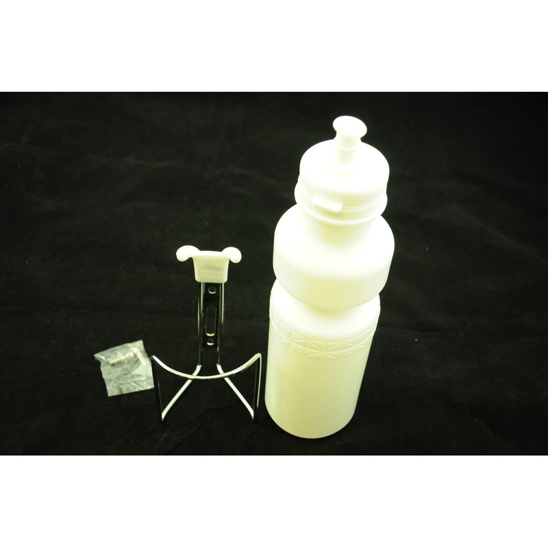 NOS VINTAGE 60s,70s,80s RACING BIKE CHROME CAGE & 800ml LARGE WHITE BOTTLE