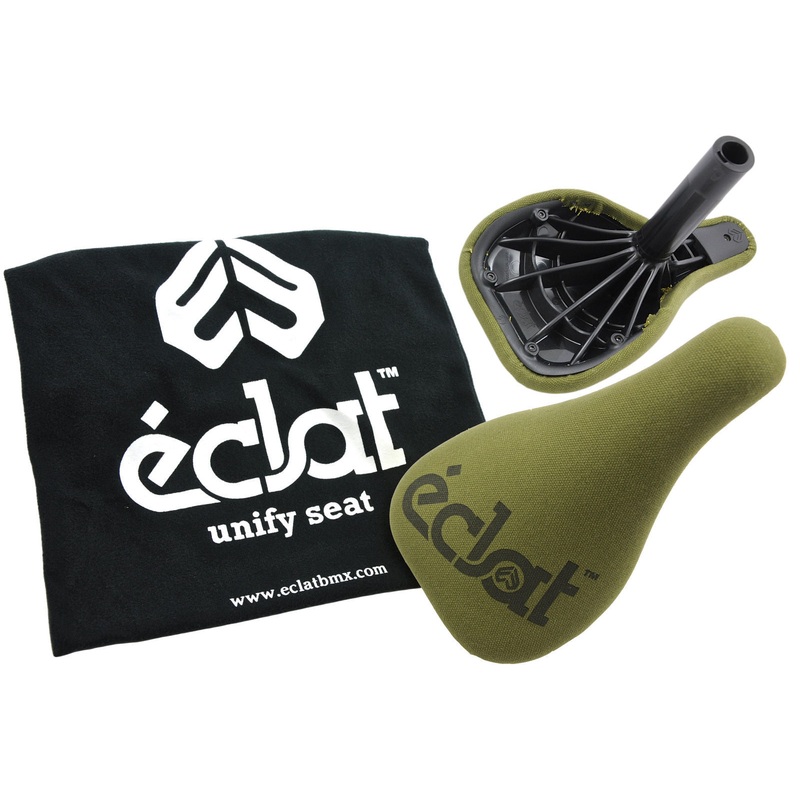 ECLAT UNIFY SEAT LIGHTWEIGHT SADDLE PADDED OLIVE GREEN+BUILT IN 25.4 SEATPOST