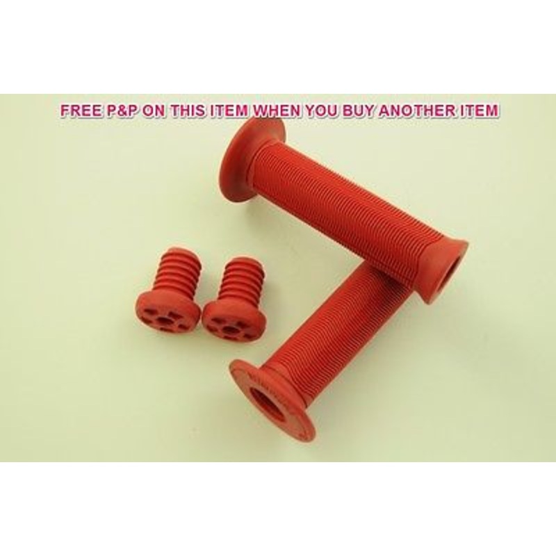 PAIR WETHEPEOPLE ARROW BMX QUALITY HANDLEBAR GRIPS 115mm RED SALE 50% OFF RRP
