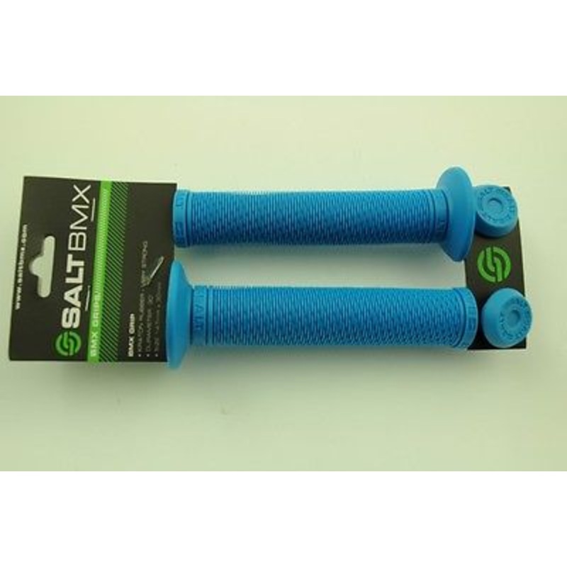 SALT TEAM BMX HANDLEBAR GRIPS KRATON WITH FLANGE & PLUGS BLUE 50% OFF RRP