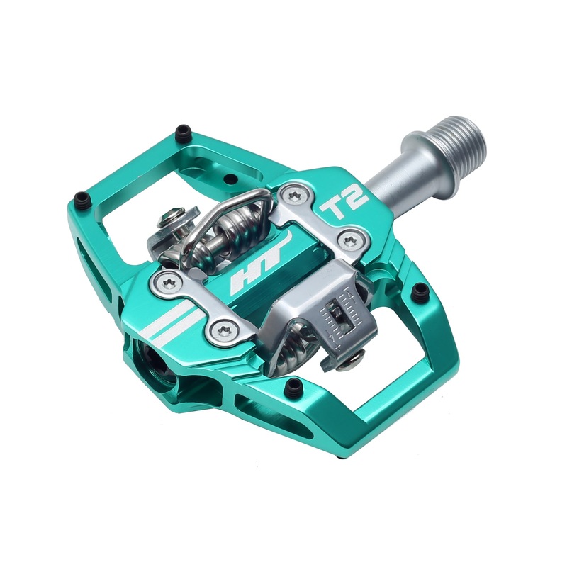HT Components T2 Pedals – Dual Sided Clipless Platform Aluminum 9/16 Royal Blue