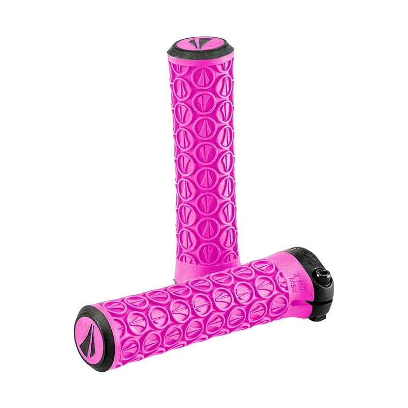 SDG Slater Jr Lock-On MTB Grips – Neon Pink/Blk
