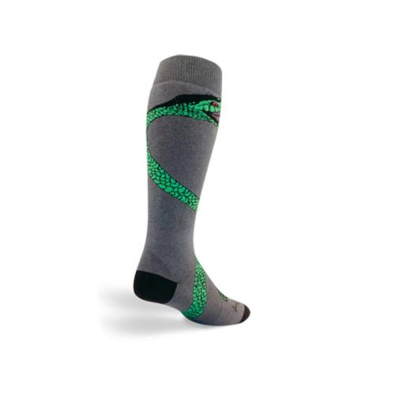 SockGuy Viper MTN Snowboard Men’s Cycling Socks Grey Small/Medium