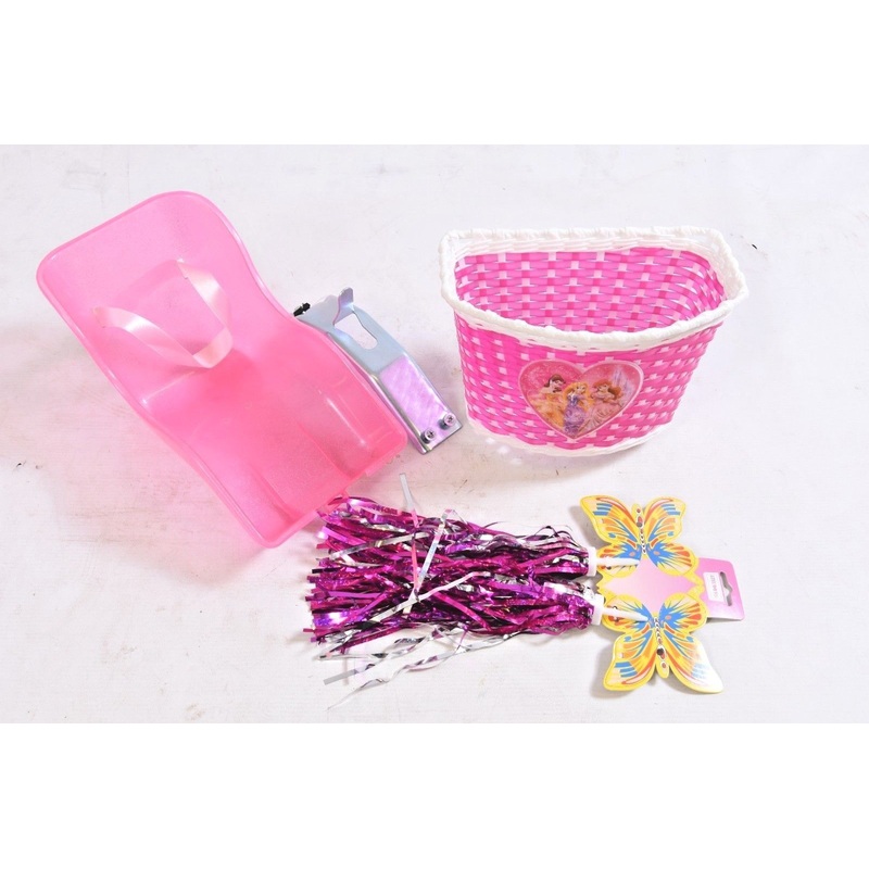 LITTLE GIRLS PURPLE BIKE ACCESSORIES SET DOLLS SEAT, BASKET & TASSELS IDEAL PRESENT