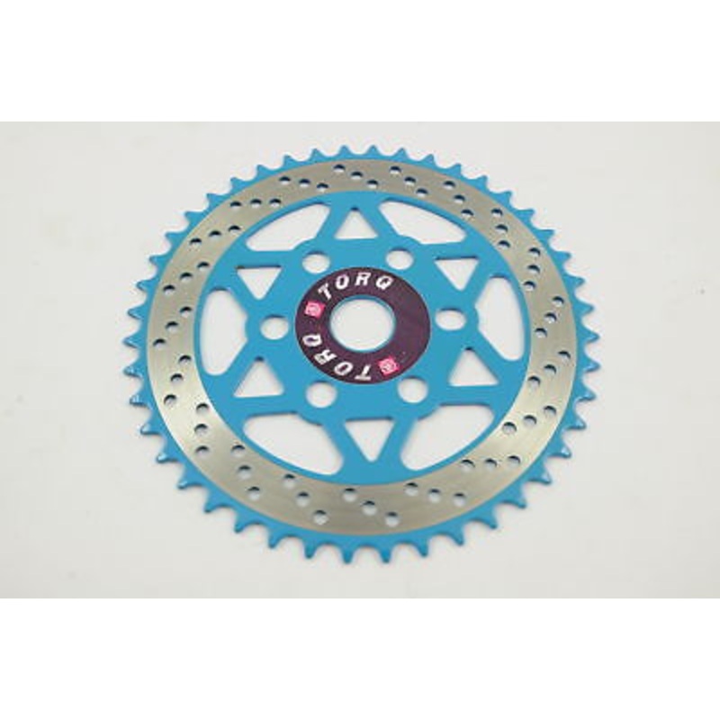 OLD SCHOOL BMX 44 TEETH TORQ CHAINRING VERY SMART BLUE WITH CNC MACHINED CENTR
